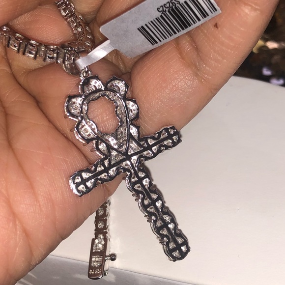 Real diamond cross ankh pendant, symbol of life, not CZ not moissanite Gift Sale - Picture 4 of 8